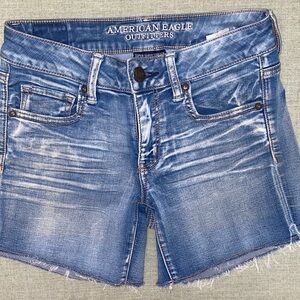 American Eagle Outfitters Distressed Blue Jean Shorts